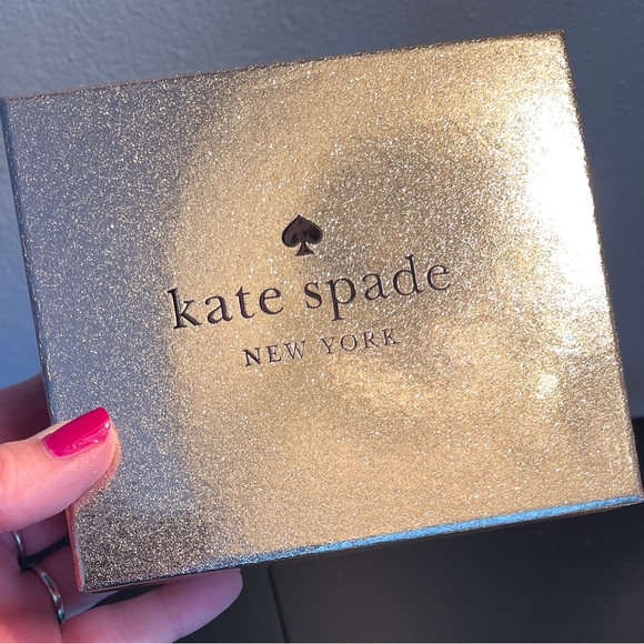 kate spade New w/Tags double sided Credit card case silver Glitter in gift box - Picture 10 of 11